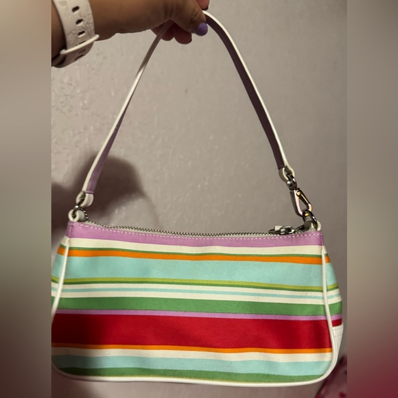 Coach Y2K Hampton Stripe Mini Shoulder Bag in Multi-color Canvas - Picture 4 of 8